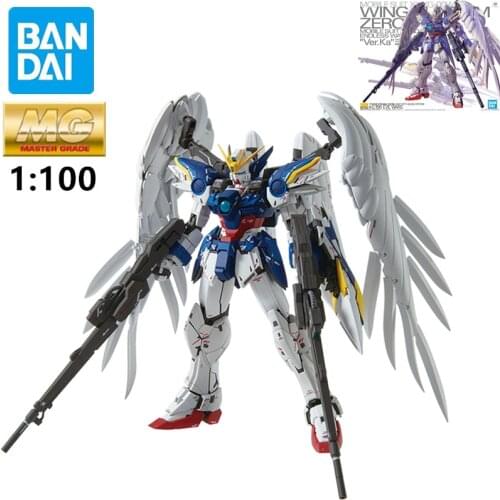 BANDAI MG 1/100 Ver.Ka Wing Gundam Zero XXXG-00W0 Toy Figures Assembling Model Action Boyfriends Gifts