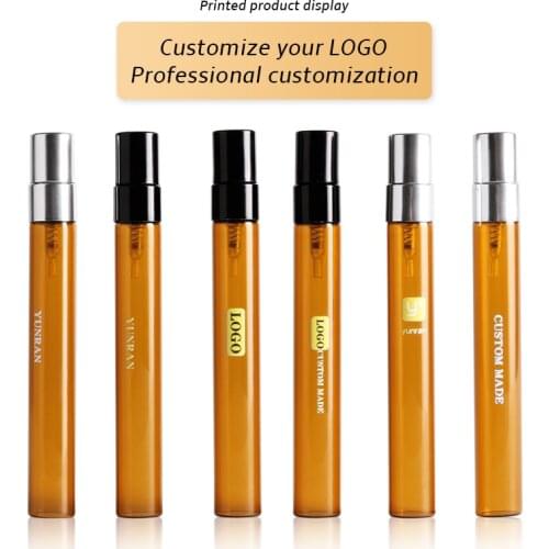 Wholesale 10ML Portable Brown Glass Perfume Bottles Atomizer Portable cosmetic vial for Essential Oil Free Custom Print Logo