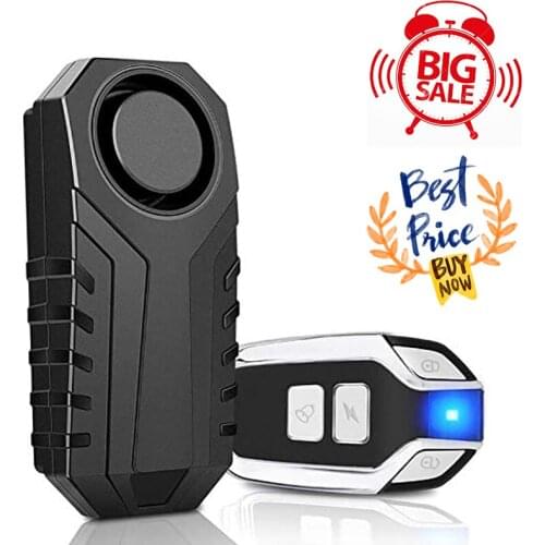 Wireless Motorcycle Bicycle Alarm, Security Anti-Theft Alarm With Remote Control, IP55 Waterproof, 12V/27A Can Use For 1 Year