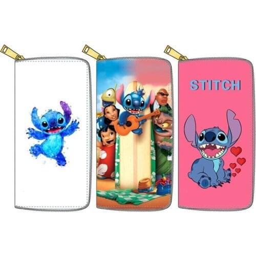 Disney New Stitch PU Long Zipper Wallet Wallet Girl Gift Wallet Purse Women Wallet for Men Wallet Men