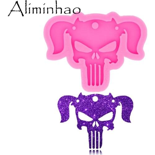 DY0158 Shiny Halloween Skull Silicone Molds for DIY Key Ring Epoxy Resin Mold Craft Custom Keychain