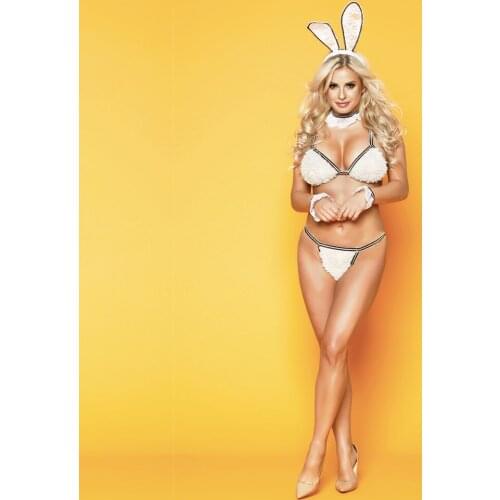 White Bunny Girl Exotic Lingerie Sexy Underwear Rabbit Girl Lingerie Bunny Girl Costume Boxing Girl Uniform Set Bar Clothing