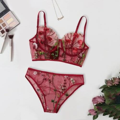 Erotic Lingerie Women Ladies Sexy Flower Lace Embroidery Lingerie Babydolls Perspective Sexy Underwear Sex Temptation Plus Size