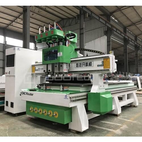 Wood Door Cabinet Working CNC Cutting Engraving Machine Three Spindle Nesting ATC CNC Router With Weihong Controller
