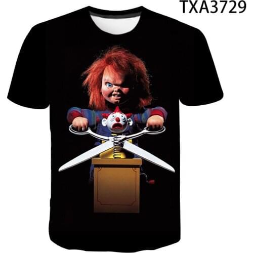 2021 Summer Bride Of Chucky 3D Printed T shirt It Clown Round Neck T shirt Harajuku Men/Women T shirts Funny Design T-shirt