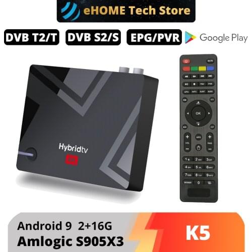 Mecool K5 DVB-S2 DVB-T2 Amlogic S905X3 Android 9.0 Quad Core 2GB 16GB DVB T2 S2 4K Media player Dual Wifi PVR Recording TV Box