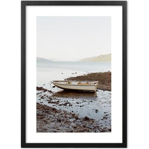 Stranded Boat Nordic Paper Painting Landscape Wall Art Paper Painting Landscape Wall Pictures For Living Room Decorative