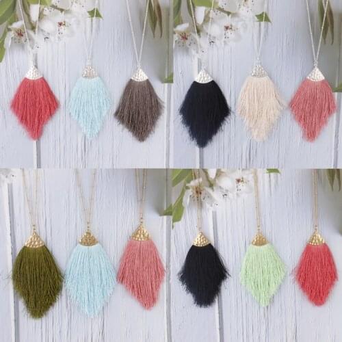 Fashion Elegant Bohemain Tassel Pendant Necklaces Gold Silver Color Long Chain Necklaces For Women Fashion Charm Jewelry