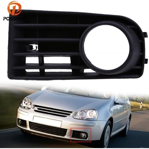 POSSBA Lower Left Racing Grills Auto Car Front Bumper Grill Grille Exterior Accessories For VW Golf MK5 2004-2009 Fog Light Hole