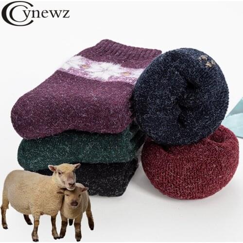 Winter Women Socks Russia Keep Warm Wool Thicken Contain Wool Rabbit Fur Soft Essential Comfortable High Quality Female Socks