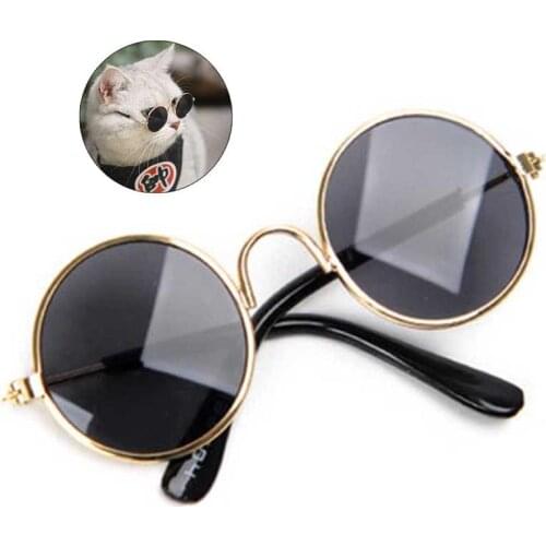Pet Products Lovely Vintage Round Cat Sunglasses Reflection Eye Wear Glasses For Small Dog Cat Pet Photos Props Accessories