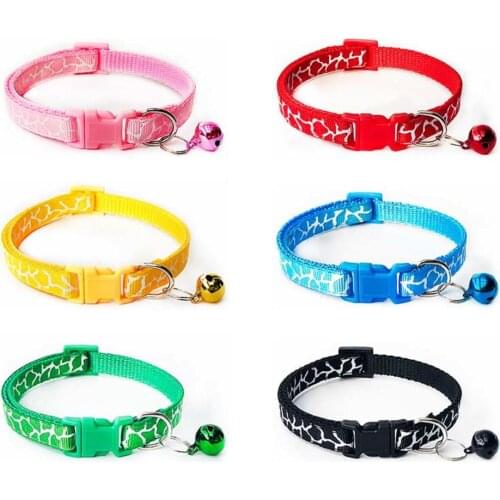 Pet Cat Collar With Bell Breakaway Fashion Adjustable Kitten Cat Collar Neck Strap Cat Accessories Pet Supplies
