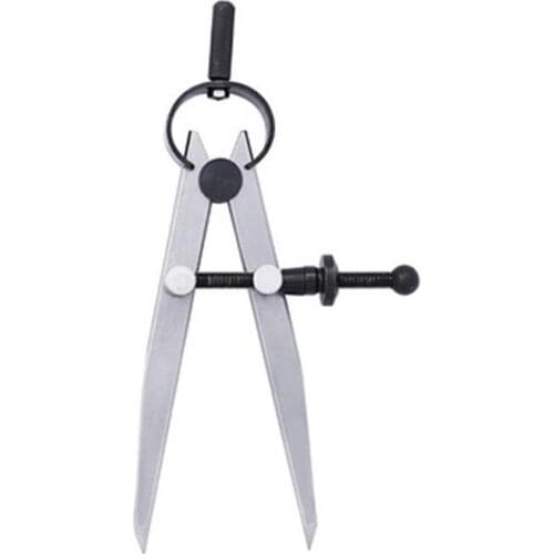 Adjustable Leather Compass Spacing Gauge Drawing Wire Edge Holder 100mm Measuring CarpenterTool Lockable Steel Divider Wing