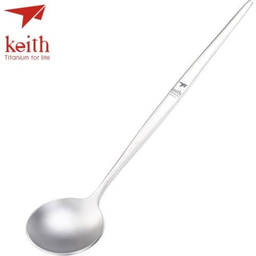 Keith Titanium Spoon Portable Ultralight Travel Outdoor Cutlery Hiking Camping Picnic Tableware Ti5205 Only 63g