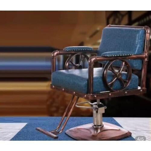 Barbershop chair retro iron chair hairdressing chair hair cutting chair beauty salon chair hair cutting chair