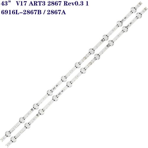 2pcs/set LED backlight strip for LG 43LJ622V 43uj6525 43uj6565 43UJ675V 43UJ655V 43UJ651V 43UJ670V 43LV340C 43LJ610V V17 43 ART3