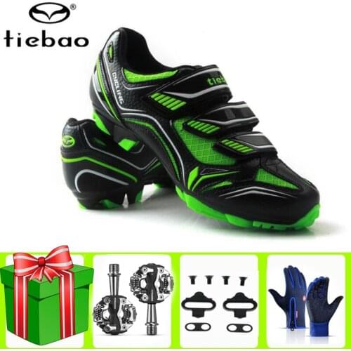 Tiebao Cycling Shoes Men Sapatilha Ciclismo Mtb Athletic Racing Mountain Bike Self-locking Bicyle SPD Cleated Pedals Sneakers