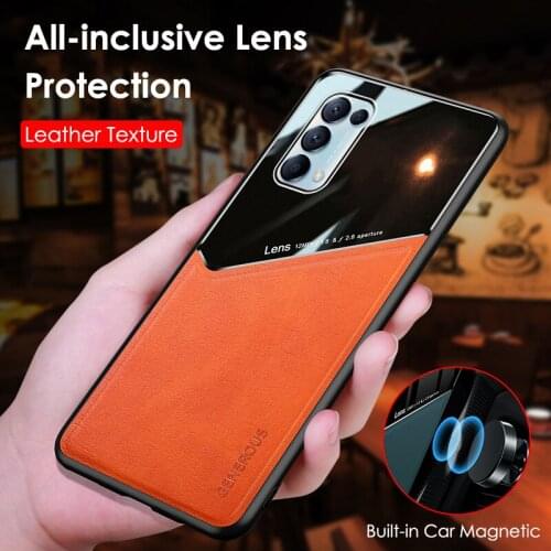 For OPPO Reno 5 Pro Phone Case Car Magnetic High-End Leather Phone Case For OPPO Reno 5 Couple Fundas