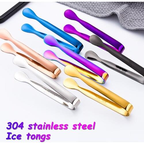 Stainless Steel Ice Cube Clip Ice Tong Bread Food BBQ Clip Barbecue Clip Ice Clamp Tool Bar Kitchen Accessories Coffee Utensils