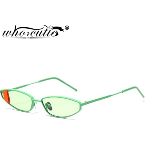 90s Fashion Gentle Small Narrow Sunglasses Men Women 2019 Brand Design Green Metal Frame Sun Glasses Shades Male Female S102