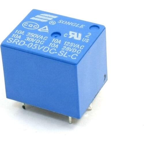 10pcs SRD-05VDC-SL-C DC 5V Coil Voltage SPDT PCB Miniature Power Relay Blue