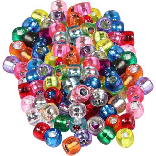 500x Acrylic Beads Big Hole Spacer Charms Beads for DIY Jewelry Necklace