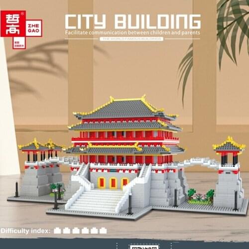 5721PCS LEZI Mini Blocks World Creative Architecture Chinese Style Tang Building Bricks Toy for Kids Gift Girls Present 8187