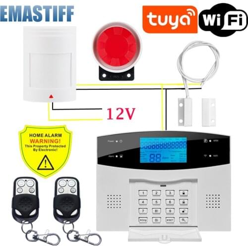 Tuya Wireless Wifi Gsm Home Burglar Security Alarm System Smart Life Alexa Google Apps Control With Sensor Detector Kit