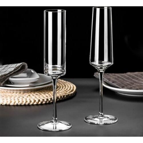 100-200ml Goblet Champagne Glass Unleaded Crystal Wine Glass Cup Sweet Wine Glass Sparkling Wine Glass Bar Family Drink Glass