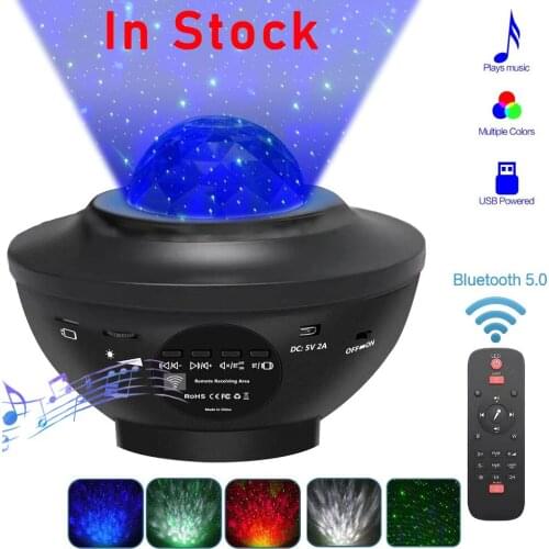 Colorful Projector Starry Sky night Blueteeth USB Voice Control Music Player Kids Night Light Romantic galaxy projector Lamp