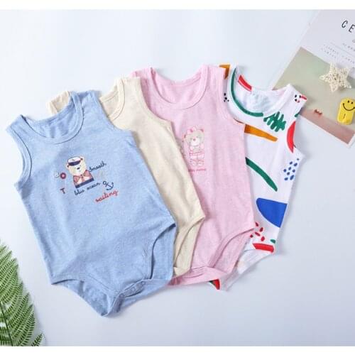 Baby bodysuit baby sleeveless body suits baby clothes children clothing boys girls clothes jumpsuit summer kids pyjamas overalls