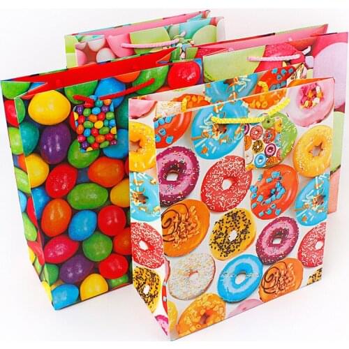 Ferimo 15pcs Color handbag print packaging paper bag custom-made environmentally friendly clothing bag advertising shopping bag