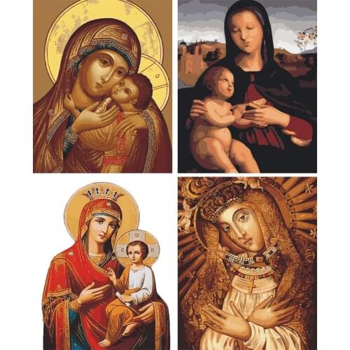 Oil Painting By Numbers Religious Coloring By Numbers Wall Art Painting Arcylic Hand Painted DIY Gift Room Decoration