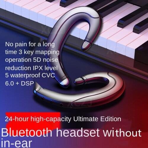 Bone Conduction Bluetooth Headset Portable Universal Unilateral Handsfree Wireless Hanging Ear Mobile Phone Call Sport Earphone