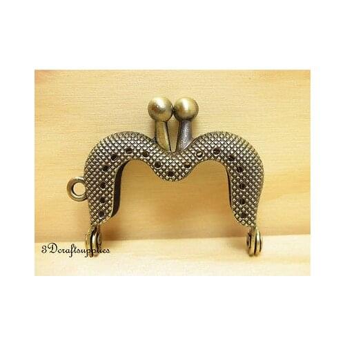 Metal clasps for purses M shape sewing bag purse frame metal clip 4 cm anti bronze A11