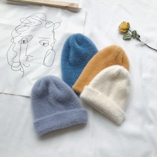 Korean Fashion Childrens Hat 2018 Winter New Toddler Warm Cute Hats Kids Wool Hat Boys and Girls Solid Elastic Hat Baby Bonnet