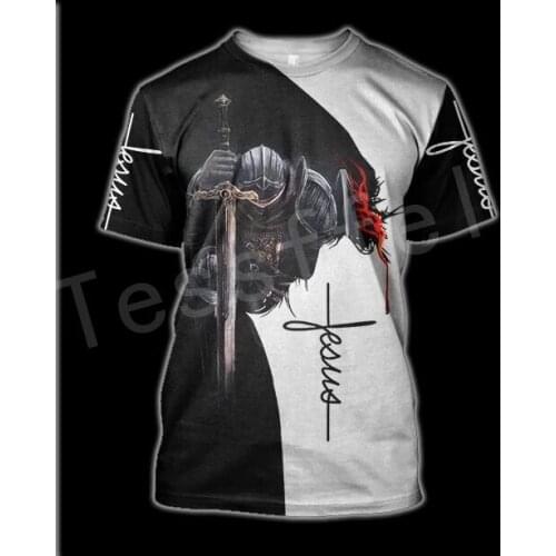 Tessffel Knights Templar Armor Cavalier Streetwear Harajuku NewFashion 3DPrint Unisex Summer Short Sleeve T-shirts Men/Women s2