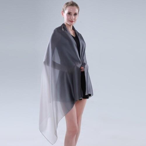 Newest Gradient Silk Satin Scarf Shawls Large Size Female Ombre Headband Fashion Muslim Hijabs Women Long Stoles 1PC Retail