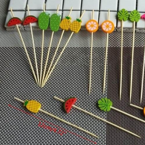100 Pcs Disposable Bamboo picks Food Fruit Cocktail Handmade Toothpicks Supply