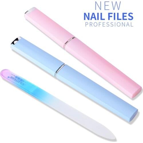 Wholesale 1Pcs Durable Crystal Glass Nail Files Buffer Manicure Device Decorations Tool Sanding Buffer Block Pedicure Nail Tools