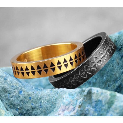 Retro Old Black Gold Stainless Steel Lovers Couple Rings Simple for Men Women Girl Boyfriend Jewelry Creativity Gift Wholesale