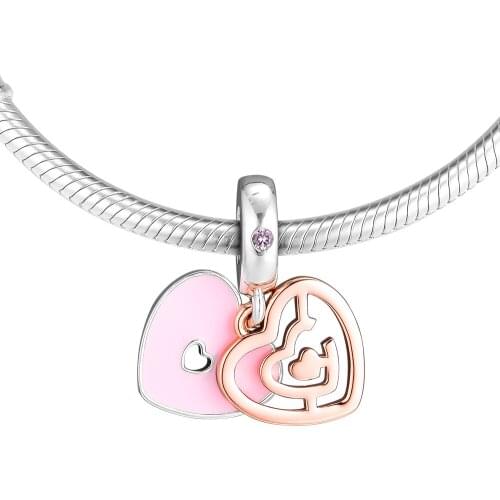 Fits for Pandora Charms Bracelets Path to Love Rose Beads 100% 925 Sterling Silver Jewelry Free Shipping