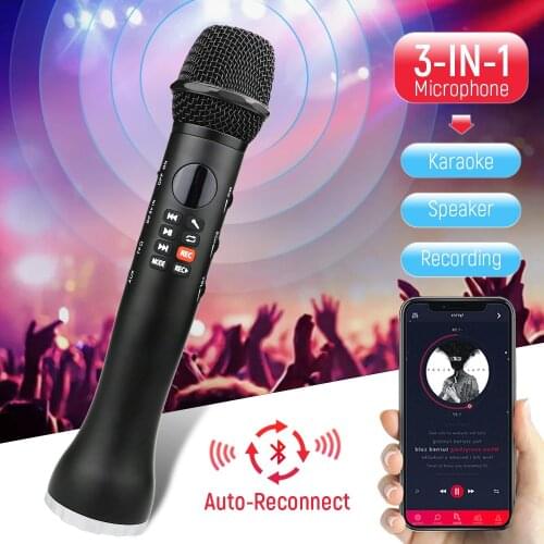 Professional Condenser Microphone Portable Bluetooth Speaker Wireless Karaoke Microphone Recording Studio Mic for YouTube Sing