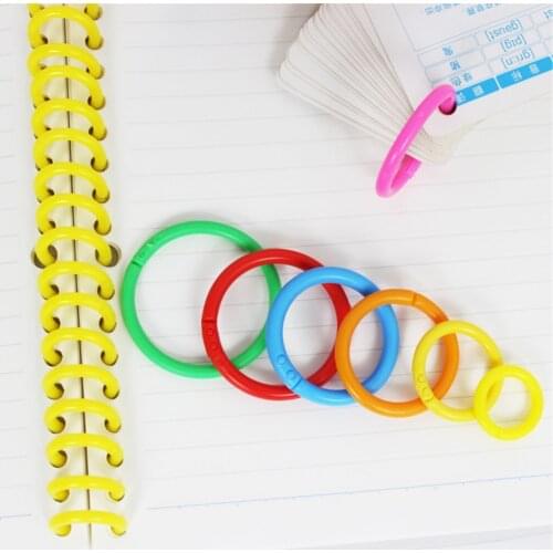 Colorful 50Pcs/Pack 28mm Plastic Ring Binder DIY Albums Loose-leaf Book Hoops Opening School Office Binding Supplies