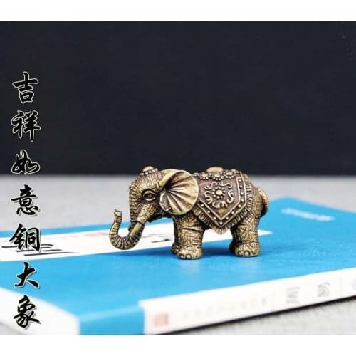 TOP Handmade work bring Good luck money Thailand God elephant Bronze carving mascot FENG SHUI amulet S size
