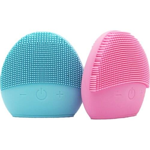 Ultrasonic Vibration Silicone Electric Facial Cleansing Brush Sonic Face Cleanser Skin Washing Massager Brush Rechargeable