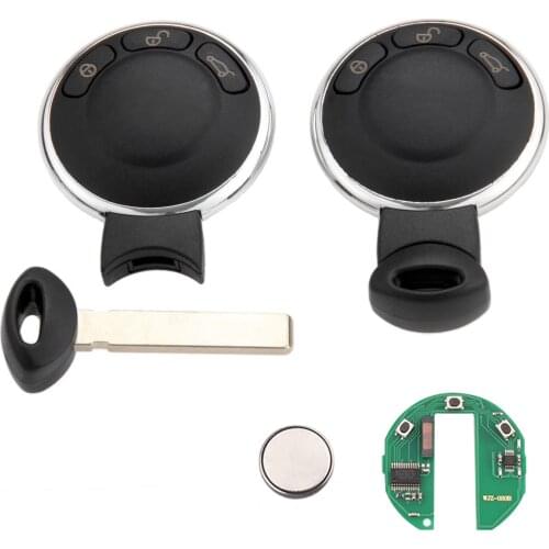 2Set Smart Remote Key Keyless 315MHz 868MHz ID46 PCF7952 3 Button with Insert Uncut Blade For 2009-2014 BMW Mini Cooper