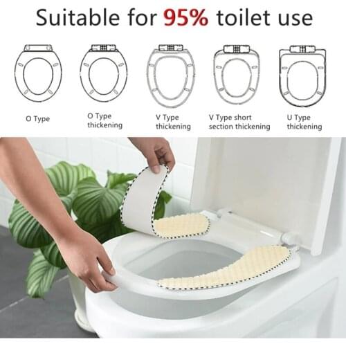 Nordic Winter Thick Toilet Seat Covers Soft Washable WC Toilet Lid Cover universal Closestool Mat Seat Case Bathroom Accessories