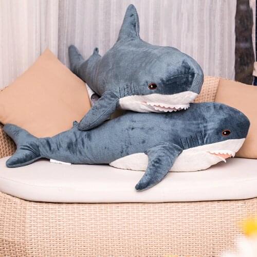 1pcs Shark Plush Toys Popular Sleeping Pillow Travel Companion Toy Gift Shark Cute Stuffed Animal Fish Pillow Toys for Children