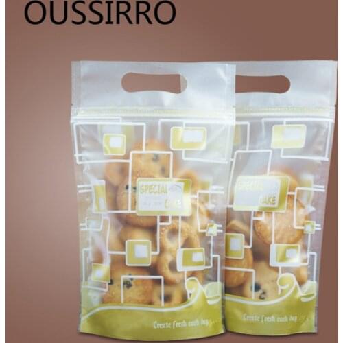 10PCS Self-Standing Zipper Ziplock Bag Cookies Food Grade Film Diy Gift Bag for Wedding Party Candy Food Packaging Baking Bags